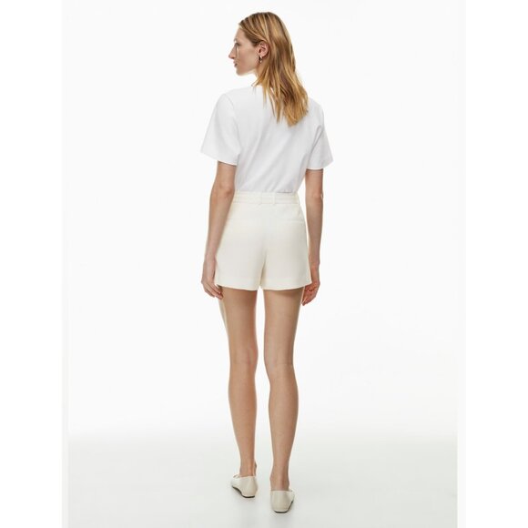 Aritzia Babaton Womens Pleated Short Sz 0 Ivory Tailored High-rise OldMoney - Picture 3 of 13